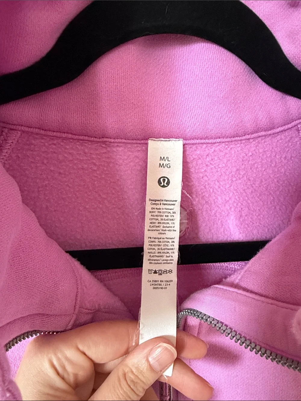 SOLD Lululemon Scuba Oversized Funnel-Neck Half Zip *Long Dahlia Mauve Pink M/L - Picture 3 of 6